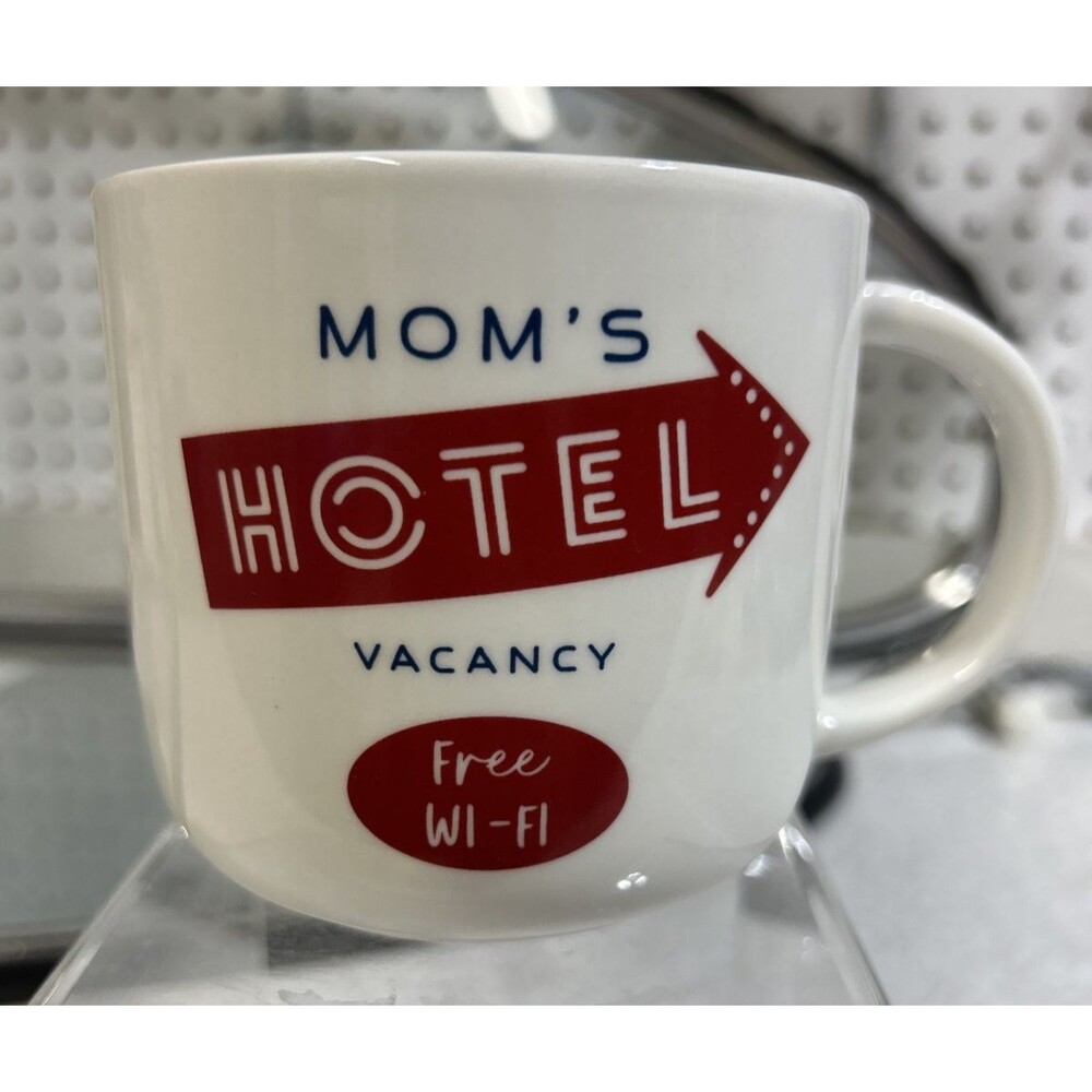 Moms Hotel Coffee Mug Vacancy Free Wi-Fi Room Service Mint Cond